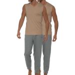 Nudefarbene RAGMAN V-Ausschnitt V-Shirts aus Jersey für Herren Größe 3 XL 2-teilig 
