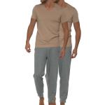 Nudefarbene RAGMAN V-Ausschnitt T-Shirts aus Jersey für Herren Größe 3 XL 2-teilig 