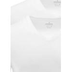Weiße Unifarbene Kurzärmelige RAGMAN V-Ausschnitt T-Shirts aus Baumwolle für Herren Größe 3 XL 2-teilig 