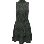 Dunkelgrüne Bestickte Ärmellose RAGWEAR Bio Nachhaltige Sommerkleider mit Knopf aus Lyocell für Damen Größe XL für den für den Sommer 