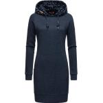 Reduzierte Marineblaue Langärmelige RAGWEAR Nachhaltige Rundhals-Ausschnitt Winterkleider mit Kapuze für Damen Größe XL für den für den Winter 