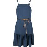 Blaue Geflochtene RAGWEAR Midi Nachhaltige Spaghettiträger-Kleider für Damen Größe XS 