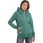Grüne Casual RAGWEAR Nachhaltige Zip Hoodies & Sweatjacken mit Reißverschluss mit Kapuze für Damen Größe L 