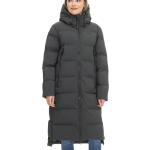 Dunkelgrüne Gesteppte Atmungsaktive RAGWEAR Vegane Maxi Nachhaltige Damensteppmäntel aus Polyester mit Kapuze Größe L für den für den Winter 