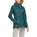 Grüne Wasserdichte Winddichte Nachhaltige Unifarbene Casual RAGWEAR Stehkragen Regenjacken mit Reißverschluss enganliegend für Damen Größe XS 
