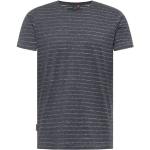Marineblaue Gestreifte Casual Kurzärmelige RAGWEAR Nachhaltige Rundhals-Ausschnitt T-Shirts aus Jersey für Herren Übergrößen 