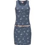 Reduzierte Blaue Bestickte Ärmellose RAGWEAR Nachhaltige Rundhals-Ausschnitt Sommerkleider mit Knopf aus Baumwolle für Damen Größe XL 