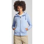 Hellblaue RAGWEAR Zip Hoodies & Sweatjacken mit Reißverschluss aus Baumwollmischung mit Kapuze für Damen Größe L 