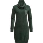 Grüne Langärmelige RAGWEAR Nachhaltige Sweatkleider aus Samt für Damen Größe XS für den für den Winter 