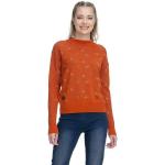 Zimtfarbene Casual Langärmelige RAGWEAR Nachhaltige Rundhals-Ausschnitt Damensweatshirts aus Baumwolle mit Kapuze Größe L für den für den Herbst 