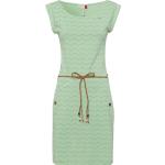 Mintgrüne Geflochtene RAGWEAR Vegane Mini Nachhaltige Sommerkleider aus Baumwolle für Damen Größe XL für den für den Sommer 