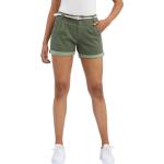 Olivgrüne Geflochtene Streetwear RAGWEAR Vegane Nachhaltige Jeans-Shorts mit Knopf aus Denim für Damen für den für den Sommer 