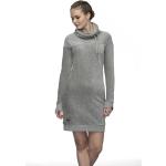 Graue Bestickte Streetwear Langärmelige RAGWEAR Vegane Nachhaltige Samtkleider aus Baumwolle für Damen Größe XS 