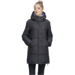 Schwarze Gesteppte RAGWEAR Vegane Maxi Nachhaltige Damensteppmäntel & Damenpuffercoats aus Polyester mit Kapuze Größe XXL für den für den Winter 