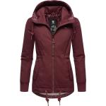 Bordeauxrote Unifarbene Streetwear RAGWEAR Nachhaltige Winterjacken mit Kapuze für Damen Größe XS für den für den Herbst 