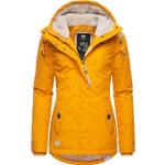 Gelbe RAGWEAR Mini Nachhaltige Kapuzenmäntel aus Fleece für Damen Größe XS für den für den Herbst 