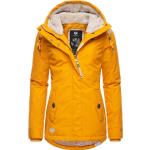 Gelbe RAGWEAR Mini Nachhaltige Kapuzenmäntel aus Fleece mit Kapuze für Damen Größe XS für den für den Herbst 