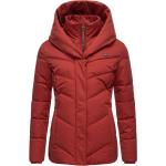Rote Streetwear RAGWEAR Nachhaltige Winterjacken mit Kapuze für Damen Größe XS für den für den Herbst 