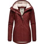 Rote RAGWEAR Mini Nachhaltige Kapuzenmäntel aus Fleece für Damen Größe XS für den für den Herbst 