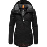 Schwarze RAGWEAR Mini Nachhaltige Kapuzenmäntel aus Fleece für Damen Größe XL für den für den Herbst 