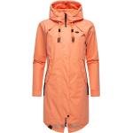 Peachfarbene Wasserdichte Winddichte Atmungsaktive Maxi Trenchcoats lang aus Jersey für Damen Größe XXL für den für den Herbst 
