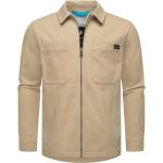 Sandfarbene Hemdjacken mit Reißverschluss für Herren Größe XL für den für den Herbst 