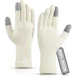 Weiße Strick-Handschuhe für Herren Größe S für den für den Winter 