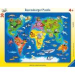Ravensburger Rahmenpuzzles mit Weltkartenmotiv aus Pappe für 3 - 5 Jahre 
