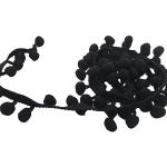 Schwarze Bommelborten mit Ornament-Motiv 