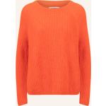 Reduzierte Orange Langärmelige Kaschmir-Pullover aus Wolle für Damen Größe S 