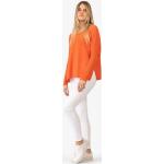 Reduzierte Orange Unifarbene Casual Langärmelige Kaschmir-Pullover aus Kaschmir für Damen Größe L für den für den Herbst 