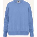 Reduzierte Blaue Oversize Langärmelige Kaschmir-Pullover aus Wolle für Damen Größe S 