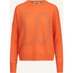 Reduzierte Orange Melierte Langärmelige Kaschmir-Pullover aus Wolle für Damen Größe S 