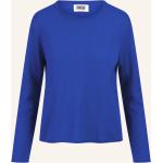 Reduzierte Blaue Elegante Langärmelige Kaschmir-Pullover aus Wolle für Damen Größe M 