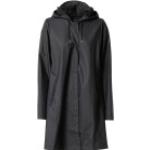Schwarze Wasserdichte RAINS Regenjacken mit Kapuze für Damen Größe XS 