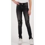 Reduzierte Schwarze Vintage Slim Jeans für Kinder mit Reißverschluss aus Baumwolle für Mädchen Größe 140 