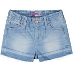 Reduzierte Blaue Jeans Shorts für Kinder mit Reißverschluss aus Baumwolle für Mädchen Größe 128 