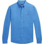 Reduzierte Royalblaue Casual Ralph Lauren Button Down Kragen Herrenpoloshirts & Herrenpolohemden mit Pferdemotiv aus Baumwolle Größe L 