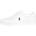 Reduzierte Weiße Ralph Lauren Low Sneaker mit Schnürsenkel aus Leder für Herren Größe 42 für den für den Herbst 