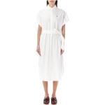 Weiße Kurzärmelige Ralph Lauren Shirtkleider mit Pferdemotiv aus Baumwolle für Damen Größe S 