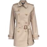 Beige Elegante Ralph Lauren Mini Trenchcoats kurz mit Schnalle aus Kunstleder für Damen Größe M 