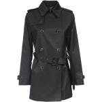 Schwarze Elegante Ralph Lauren Mini Trenchcoats kurz mit Schnalle aus Kunstleder für Damen Größe M 