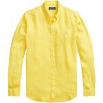 Gelbe Casual Ralph Lauren Polo Ralph Lauren Button Down Kragen Leinenhemden aus Leinen für Herren Größe S 