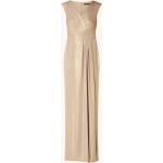 Goldene Ralph Lauren Maxi V-Ausschnitt Sommerkleider für Damen Größe M für den für den Sommer 