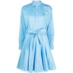 Blaue Ralph Lauren Midi Shirtkleider aus Baumwolle für Damen Größe XL 