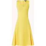 Gelbe Unifarbene Ralph Lauren Mini V-Ausschnitt Minikleider & kurze Kleider für Damen Größe S für den für den Sommer 