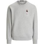 Graue Langärmelige Ralph Lauren Herrensweatshirts mit Reißverschluss aus Baumwollmischung mit Kapuze Größe S 