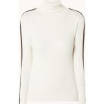 Cremefarbene Unifarbene Ralph Lauren Damensweatshirts aus Kunstleder Größe L 