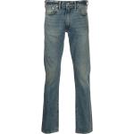 Blaue Bestickte Ralph Lauren RRL Slim Fit Jeans Faded für Herren Größe XXL Weite 30, Länge 32 