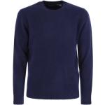 Reduzierte Blaue Langärmelige Ralph Lauren Rundhals-Ausschnitt Kaschmir-Pullover aus Wolle für Herren Größe S 